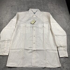 Desire Collection Long Sleeve Dress‎ Shirt Mens Small White Orange Stripes NWT